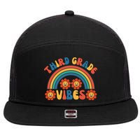 Third Grade Vibes Retro Groovy Third First Day Of School 7 Panel Mesh Trucker Snapback Hat