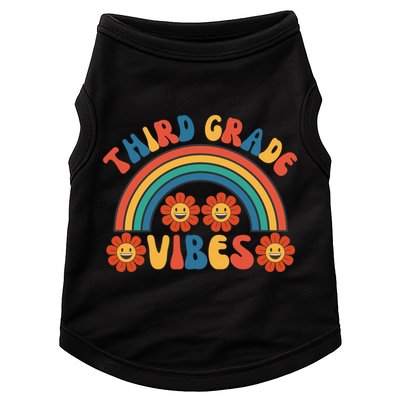 Third Grade Vibes Retro Groovy Third First Day Of School Doggie Tank