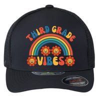 Third Grade Vibes Retro Groovy Third First Day Of School Flexfit Unipanel Trucker Cap