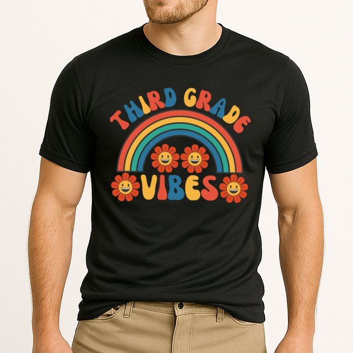 Third Grade Vibes Retro Groovy Third First Day Of School Performance Shirt