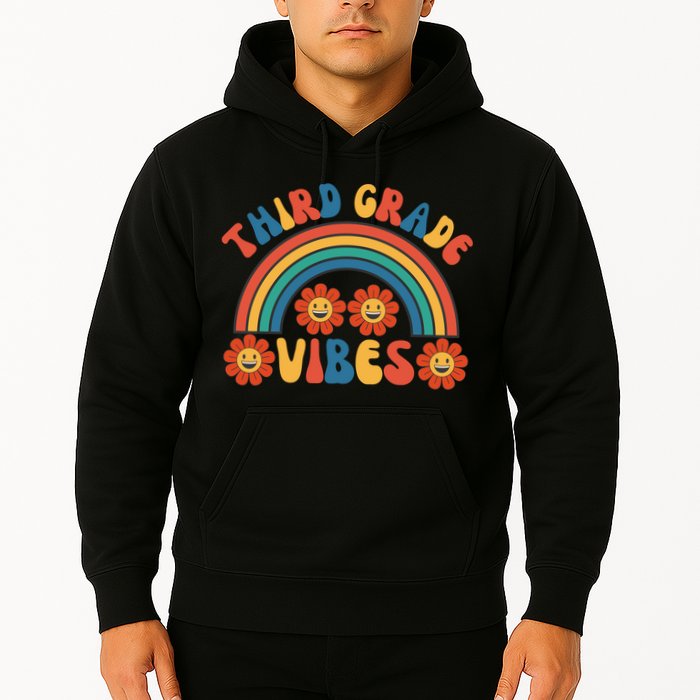 Third Grade Vibes Retro Groovy Third First Day Of School Hoodie