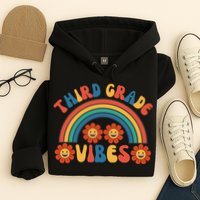 Third Grade Vibes Retro Groovy Third First Day Of School Hoodie