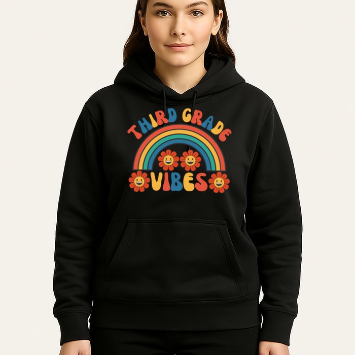 Third Grade Vibes Retro Groovy Third First Day Of School Hoodie