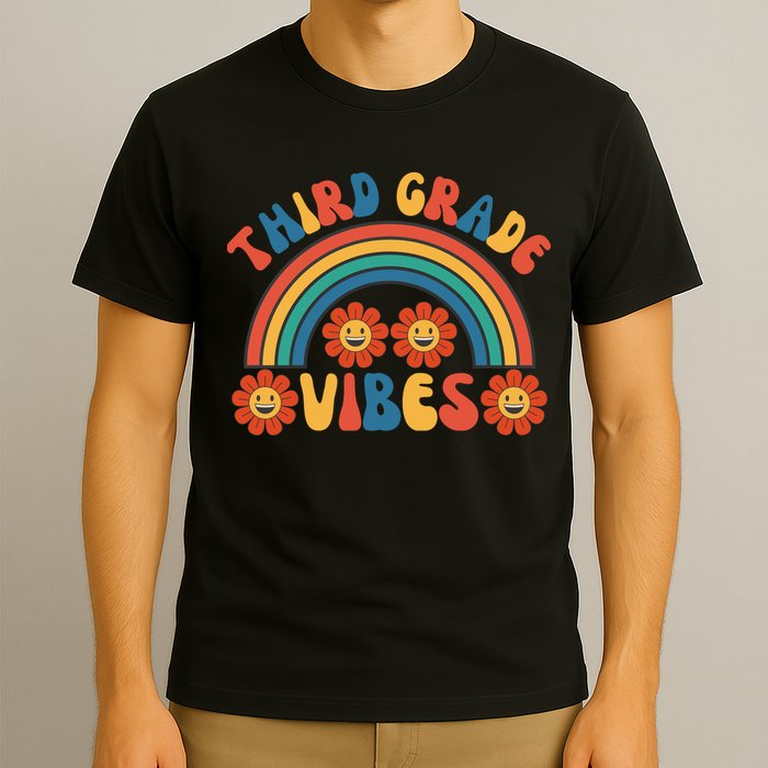 Third Grade Vibes Retro Groovy Third First Day Of School T-Shirt