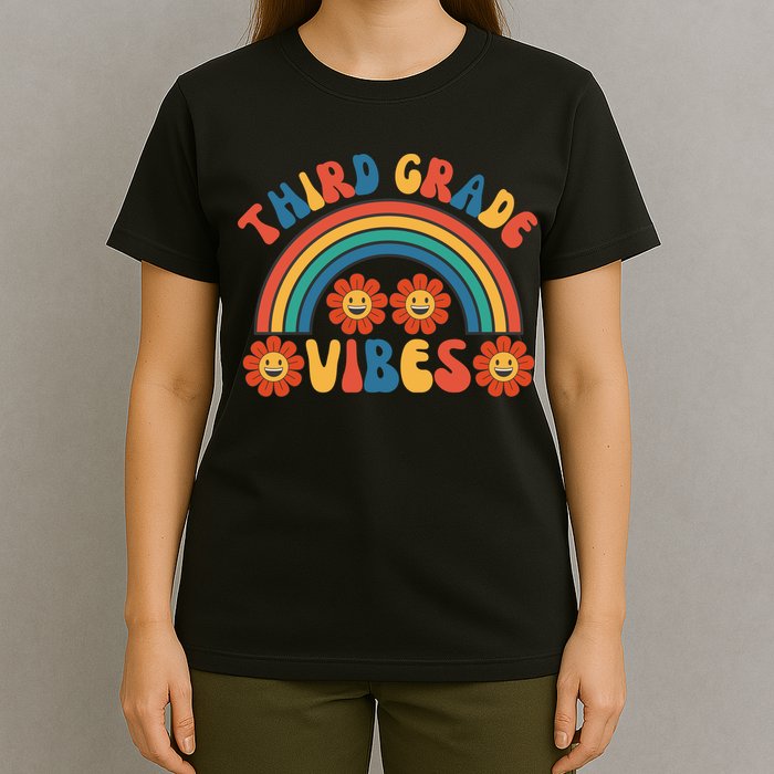 Third Grade Vibes Retro Groovy Third First Day Of School T-Shirt