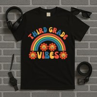 Third Grade Vibes Retro Groovy Third First Day Of School T-Shirt