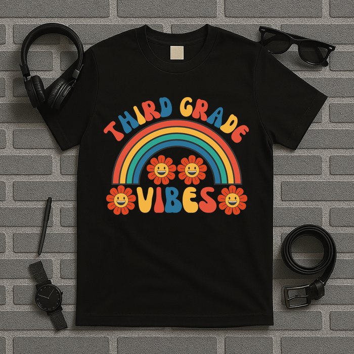 Third Grade Vibes Retro Groovy Third First Day Of School T-Shirt