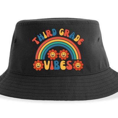 Third Grade Vibes Retro Groovy Third First Day Of School Sustainable Bucket Hat