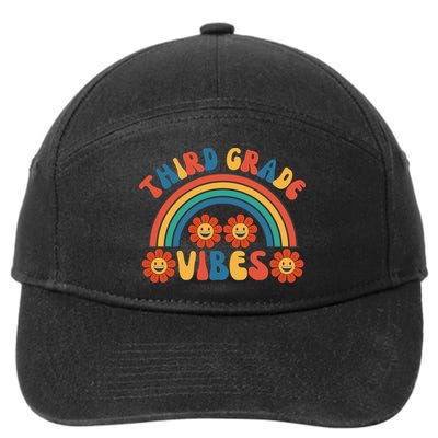 Third Grade Vibes Retro Groovy Third First Day Of School 7-Panel Snapback Hat