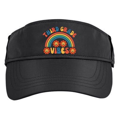 Third Grade Vibes Retro Groovy Third First Day Of School Adult Drive Performance Visor
