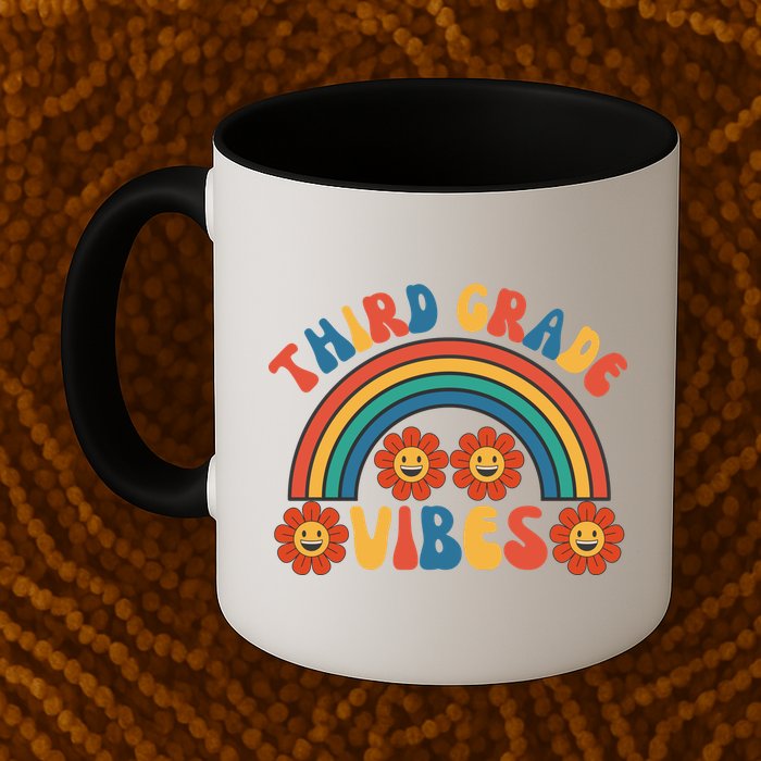 Third Grade Vibes Retro Groovy Third First Day Of School Mug