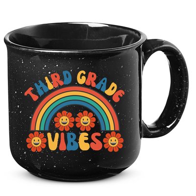 Third Grade Vibes Retro Groovy Third First Day Of School 15oz Campfire Ceramic Mug