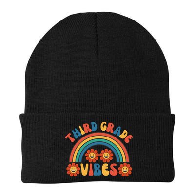 Third Grade Vibes Retro Groovy Third First Day Of School Beanie
