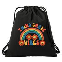 Third Grade Vibes Retro Groovy Third First Day Of School Drawstring Bag