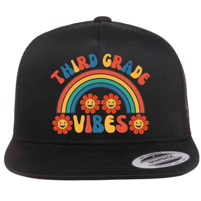 Third Grade Vibes Retro Groovy Third First Day Of School Flatbill Hat
