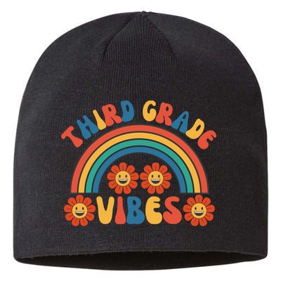 Third Grade Vibes Retro Groovy Third First Day Of School Sustainable Beanie