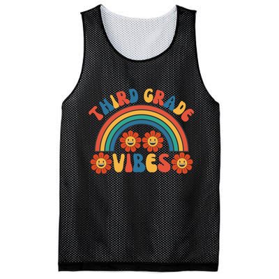 Third Grade Vibes Retro Groovy Third First Day Of School Mesh Reversible Basketball Jersey Tank