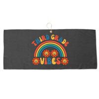 Third Grade Vibes Retro Groovy Third First Day Of School Large Microfiber Waffle Golf Towel