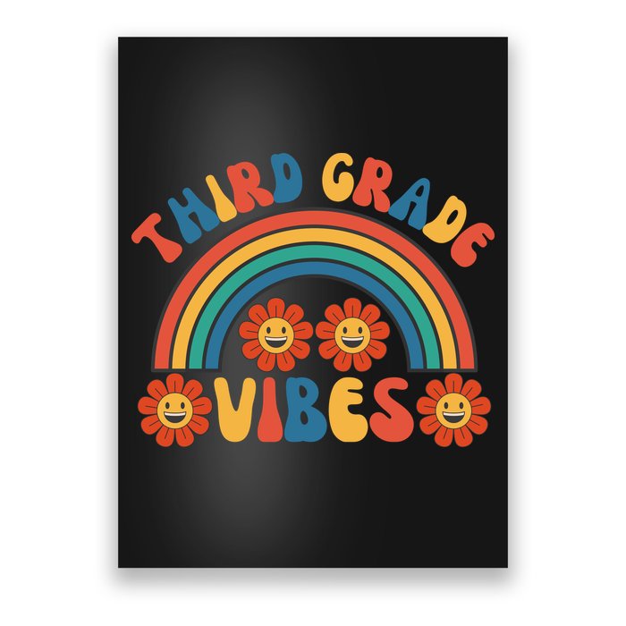 Third Grade Vibes Retro Groovy Third First Day Of School Poster