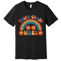Third Grade Vibes Retro Groovy Third First Day Of School Premium T-Shirt