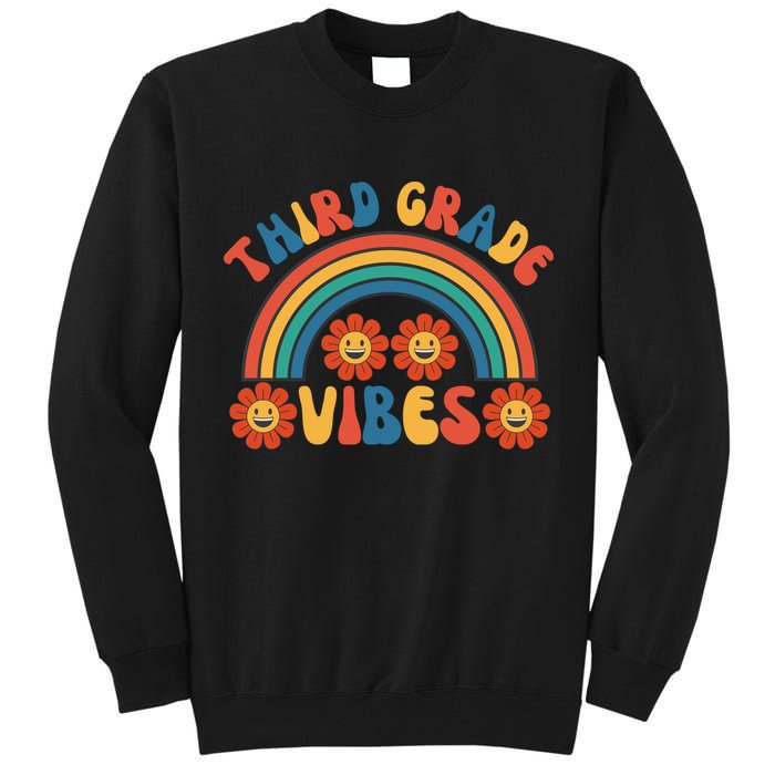 Third Grade Vibes Retro Groovy Third First Day Of School Tall Sweatshirt