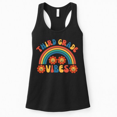 Third Grade Vibes Retro Groovy Third First Day Of School Womens Tank Top