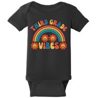 Third Grade Vibes Retro Groovy Third First Day Of School Baby Bodysuit