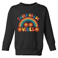 Third Grade Vibes Retro Groovy Third First Day Of School Toddler Sweatshirt