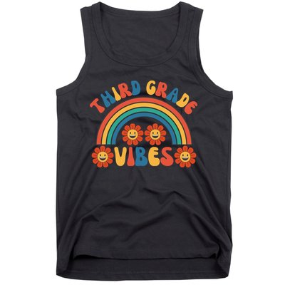 Third Grade Vibes Retro Groovy Third First Day Of School Tank Top