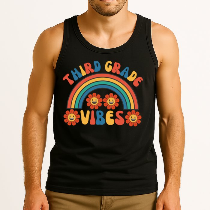 Third Grade Vibes Retro Groovy Third First Day Of School Tank Top