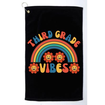 Third Grade Vibes Retro Groovy Third First Day Of School Golf Towel