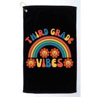 Third Grade Vibes Retro Groovy Third First Day Of School Golf Towel