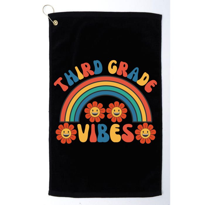 Third Grade Vibes Retro Groovy Third First Day Of School Golf Towel