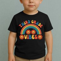 Third Grade Vibes Retro Groovy Third First Day Of School Toddler T-Shirt
