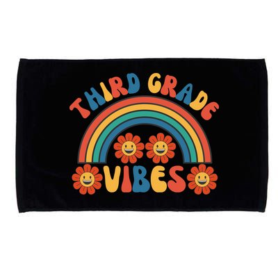 Third Grade Vibes Retro Groovy Third First Day Of School Microfiber Hand Towel