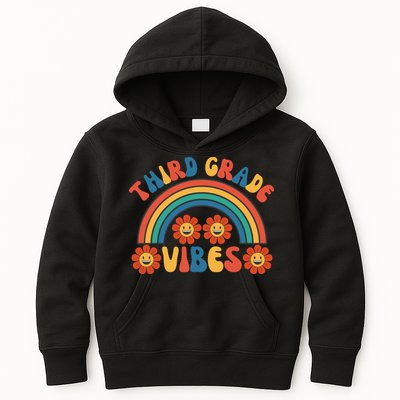 Third Grade Vibes Retro Groovy Third First Day Of School Kids Hoodie