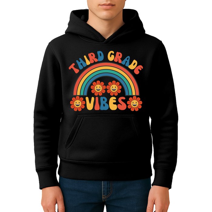 Third Grade Vibes Retro Groovy Third First Day Of School Kids Hoodie