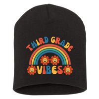 Third Grade Vibes Retro Groovy Third First Day Of School Short Acrylic Beanie