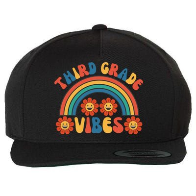 Third Grade Vibes Retro Groovy Third First Day Of School Wool Snapback Cap