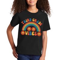 Third Grade Vibes Retro Groovy Third First Day Of School Kids T-Shirt