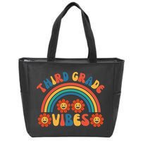 Third Grade Vibes Retro Groovy Third First Day Of School Zip Tote Bag