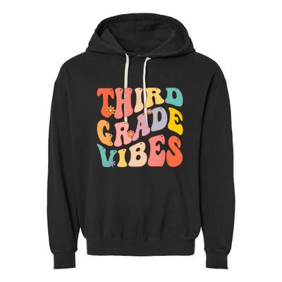 Third Grade Vibes For 3rd Grade Teacher Garment-Dyed Fleece Hoodie