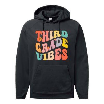 Third Grade Vibes For 3rd Grade Teacher Performance Fleece Hoodie