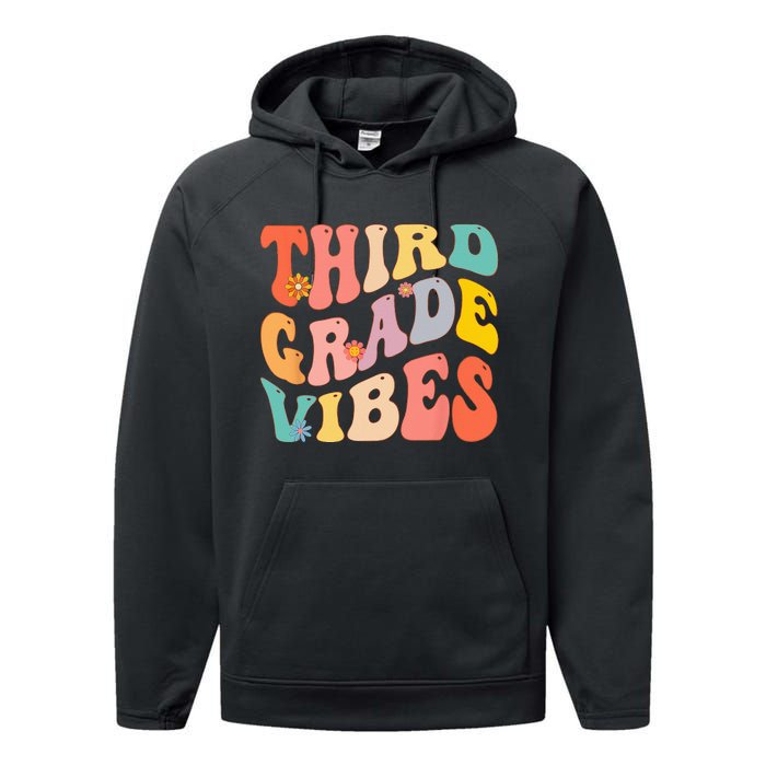 Third Grade Vibes For 3rd Grade Teacher Performance Fleece Hoodie