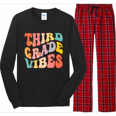 Third Grade Vibes For 3rd Grade Teacher Long Sleeve Pajama Set