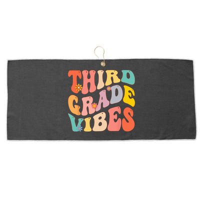 Third Grade Vibes For 3rd Grade Teacher Large Microfiber Waffle Golf Towel