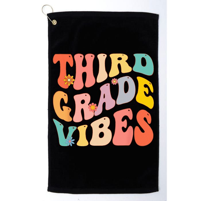 Third Grade Vibes For 3rd Grade Teacher Golf Towel