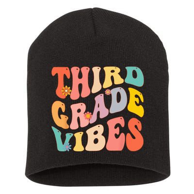 Third Grade Vibes For 3rd Grade Teacher Short Acrylic Beanie
