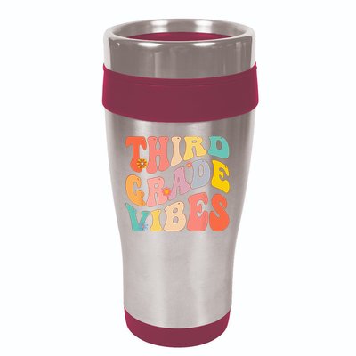 Third Grade Vibes For 3rd Grade Teacher 16oz Travel Tumbler