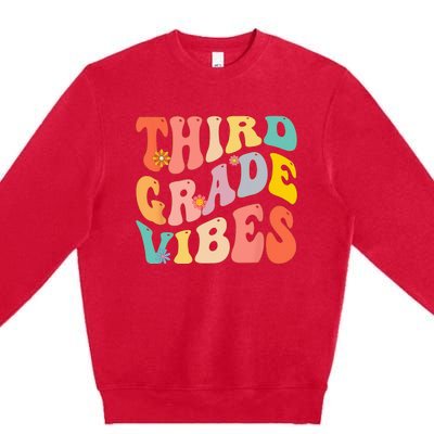 Third Grade Vibes For 3rd Grade Teacher Premium Crewneck Sweatshirt